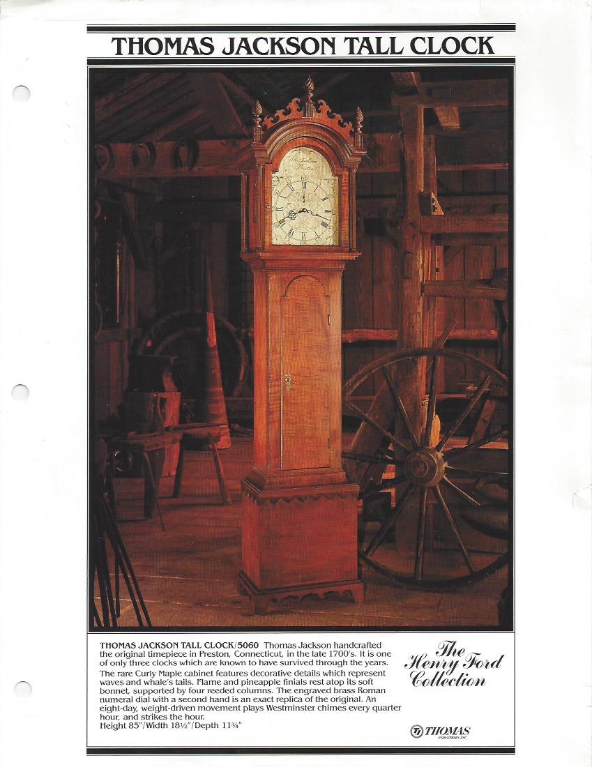 Colonial Clock Company Thomas Jackson Tall Clock InstAppraisal